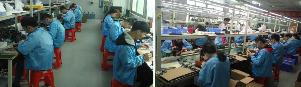 VOXDUCER SMT & DIP PCB assembly workshop production line for two‑way radio accessories